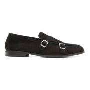 Bruine Suède Monk Strap Loafers Doucal's , Brown , Heren