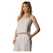 Stijlvolle mouwloze tops voor vrouwen Kocca , Beige , Dames