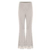 Kanten Rits Rechte Pijp Broek Kocca , White , Dames