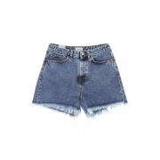 Denim Shorts Amish , Blue , Dames