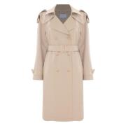 Dubbelrijige trenchcoat met omgekeerde kraag Kocca , Brown , Dames