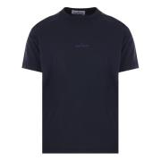 Blauw Jersey Katoen Logo Print T-shirt Stone Island , Blue , Heren