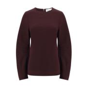 Monochrome Crew Neck Top met Rits Jil Sander , Purple , Dames