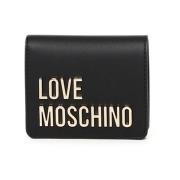 Zwarte Portemonnee met Logodetail Love Moschino , Black , Dames