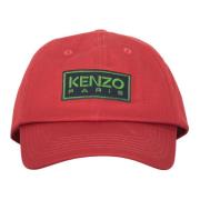 Katoenen Baseballpet met Frontlogo Kenzo , Red , Heren