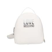 Witte Modieuze Rugzak met Gouden Details Moschino , White , Dames