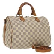 Pre-owned Canvas handbags Louis Vuitton Vintage , White , Dames