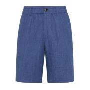 Denim Shorts voor Mannen Brunello Cucinelli , Blue , Heren