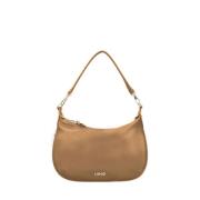 Elegante Bruin Leren Handtas met Gouden Details Liu Jo , Brown , Dames