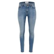 Slim Fit Jeans met Flap Achterzakken DNM Pure , Blue , Dames