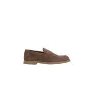 Bruine Suède Penny Loafer Schoenen Doucal's , Brown , Heren