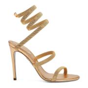 Gouden Cleo Sandalen met Slangen Hardware René Caovilla , Yellow , Dam...