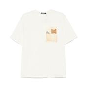 Wit Grafische Print Crew Neck T-shirt Jacquemus , White , Heren