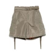 Cargo Zak Olijfgroene Shorts Sacai , Green , Heren