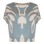 Stijlvol Zwart Ivoor Blouse Kocca , Blue , Dames