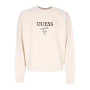 Ronde Hals Sweatshirt met Logo Guess , Beige , Heren