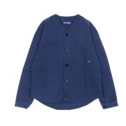 Blauwe V-Hals Lange Mouw Shirt Usual , Blue , Heren