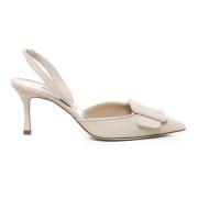 Elegante gehakte Maysli schoenen Manolo Blahnik , Beige , Dames