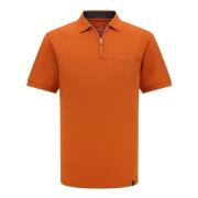 B Tech Cool Jade-Fresh Piqué Polo Shirt Boggi Milano , Orange , Heren