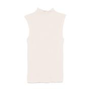 Beige Mock Neck Sleeveless Sweater Antonelli Firenze , Beige , Dames