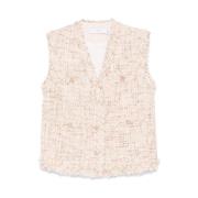 Beige V-Hals Mouwloos Vest IRO , Beige , Dames