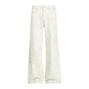 Vernietigd Effect Relaxed Fit Jeans Diesel , Beige , Dames