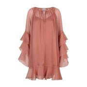 Boho Chiffon Korte Jurk Dante 6 , Pink , Dames