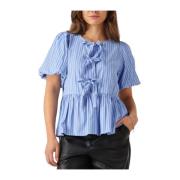 Elegante Gestreepte Blouse Notre-v , Blue , Dames