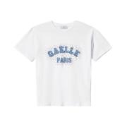 Elegante witte T-shirt met logoprint Gaëlle Paris , White , Dames