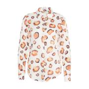 Stijlvolle Witte Blouse met Print Himon's , Multicolor , Dames