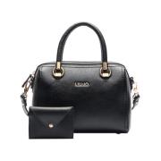 Zwarte Shopper Tas met Gouden Details Liu Jo , Black , Dames