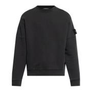 Sweatshirt met Logo Stone Island , Black , Heren