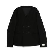 Zwarte double-breasted jas met zakken Jacquemus , Black , Heren