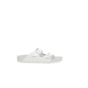 Witte Leren Platte Sandalen Birkenstock , White , Heren