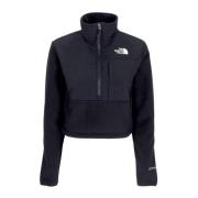 Zwarte Crop Fleece Jas Hoge Hals The North Face , Black , Dames