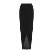 Zwarte Wollen Rok Elegant Veelzijdige Stijl Rick Owens , Black , Dames