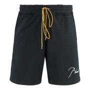 Katoenen shorts met contrasterend kleurlogo Rhude , Black , Heren