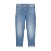 Indigo Tapered Denim Jeans Summum Woman , Blue , Dames