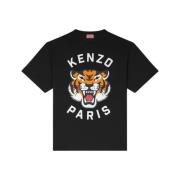 Lucky Tiger Zwart T-shirt Polo Kenzo , Black , Dames