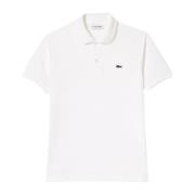 Heren Polo Shirt met parelmoer knopen Lacoste , White , Heren