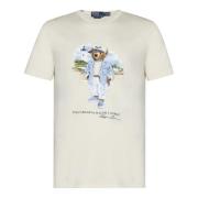 Bear Painted Effect T-shirts en Polos Polo Ralph Lauren , White , Here...