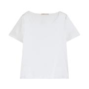 Zijden Stretch T-shirt Blouse Pennyblack , White , Dames