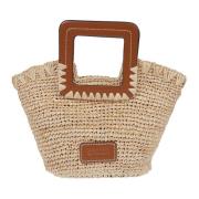 Raffia Mini Bucket Tas Staud , Beige , Dames