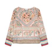 Grafische Print Beige Top Lange Mouwen Pierre-Louis Mascia , Multicolo...