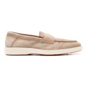 Leren Penny Loafers Santoni , Beige , Heren