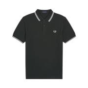 Groen Poloshirt met Dubbele Streep Fred Perry , Green , Heren