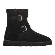 Enkellaarzen met nep shearling en gespen Kenzo , Black , Dames