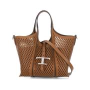 Bruine leren tas met geperforeerd patroon Tod's , Brown , Dames