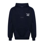 Blauwe Katoenen Slogan Sweater Hoodie Drole de Monsieur , Blue , Heren