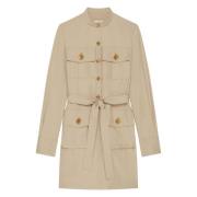 Taupe Militaire Jurk Givenchy , Beige , Dames